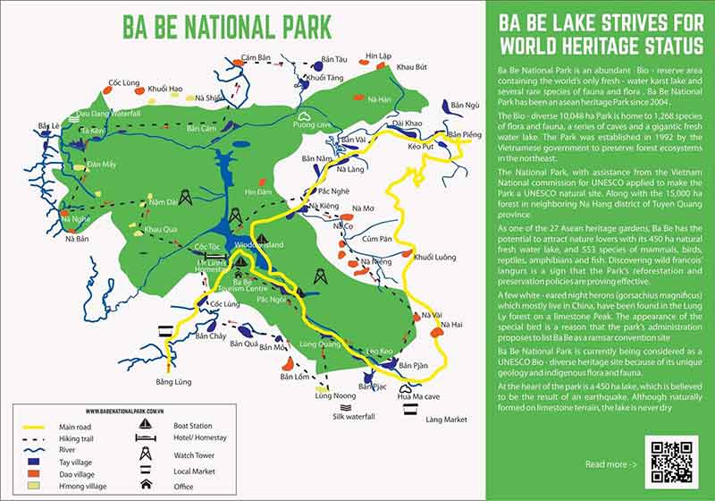tourist map - ba be national park